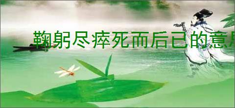 鞠躬尽瘁死而后已的意思
