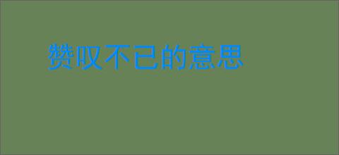 赞叹不已的意思