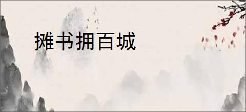 摊书拥百城