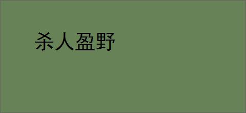 杀人盈野